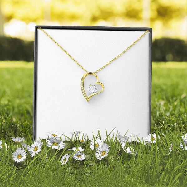 Personalized Message Card Forever Love Necklace Jewelry - Best Gift For Mother's Day - We will always be connected by the heart - IWJMRF
