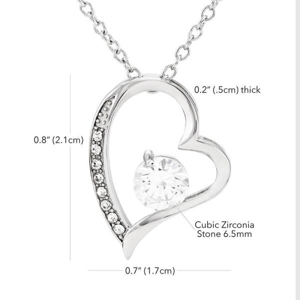 Personalized Message Card Forever Love Necklace Jewelry - Best Gift For Mother's Day - We will always be connected by the heart - IWJMRF