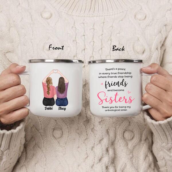 Personalized Friends Enamel Mug - Gift Idea For Best Friends - True Friendship