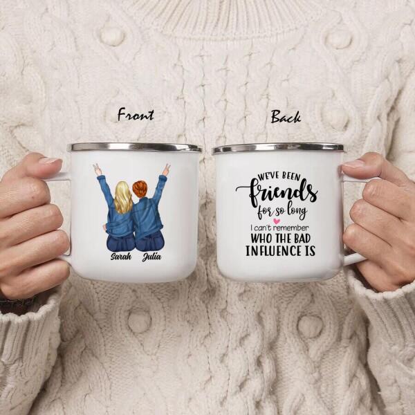 Personalized Friends Enamel Mug - Gift Idea For Best Friends - We've Been Friends For So Long