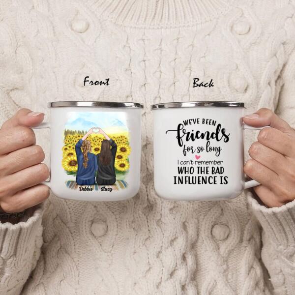 Personalized Friend Enamel Mug - 2 Besties - Gift Idea For Besties - We've Been Friends For So Long