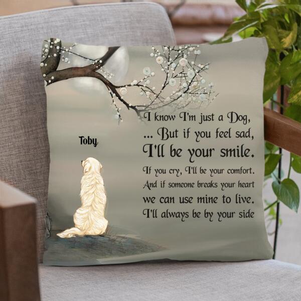 Personalized Dog Pillow Cover - Gift For Dog Lovers - I'll Be Your Smile