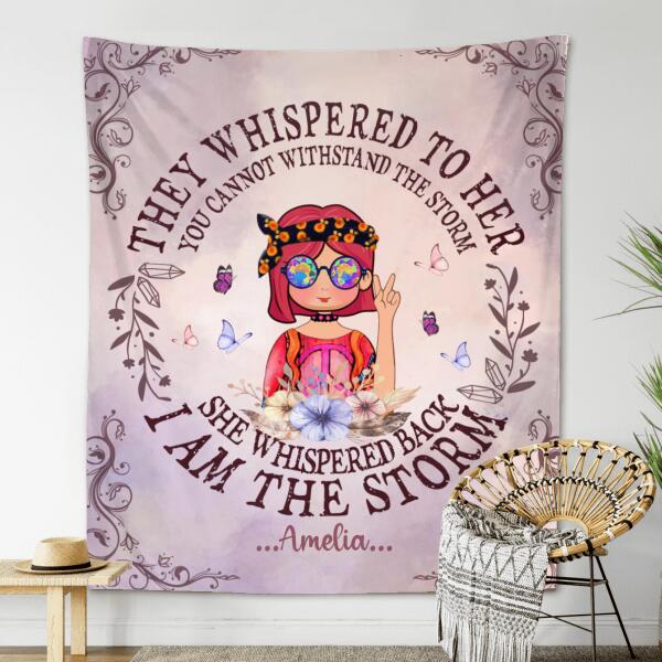Personalized Hippie Girl Tapestry - Best Gift For Girl - I Am The Storm