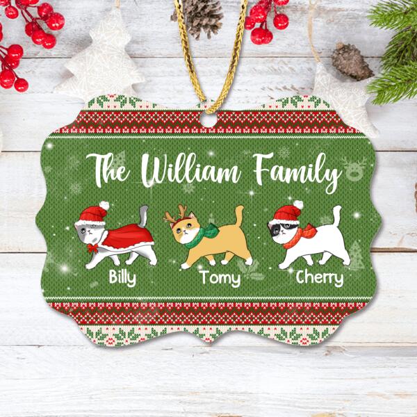 Personalized Christmas Cat Ornament - Best Gift For Cat Lovers - Family Name