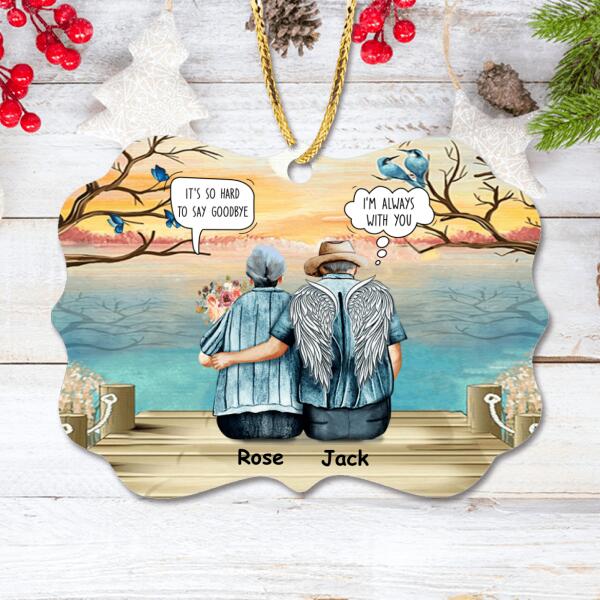 Personalized Old Couple Rectangle Ornament - Best Gift Idea For Grandparents/Couple - It's So Hard To Say Goodbye