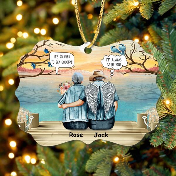 Personalized Old Couple Rectangle Ornament - Best Gift Idea For Grandparents/Couple - It's So Hard To Say Goodbye