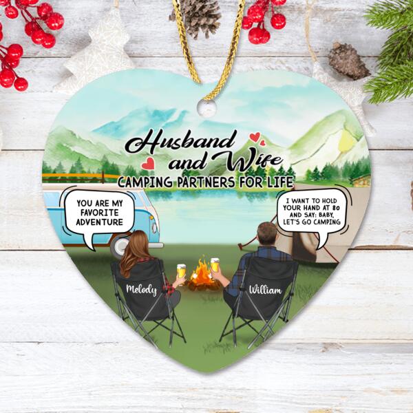 Personalized Camping Husband And Wife Chat Box Ornament - Best Gift For Couple - Husband And Wife Camping Partners For Life