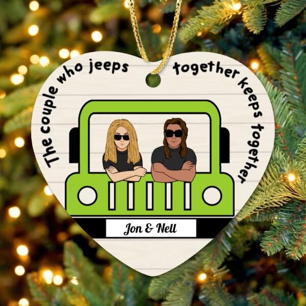 Personalized Off-road Couple Heart Ornament - Gift For Christmas, Off-road Lovers