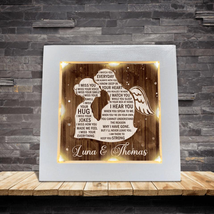 Personalized I Miss Your Voice Memorial Frame With Led - Memorial Gift For Couple
