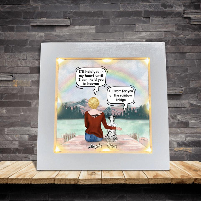 Personalized Memorial Dog Frame With Led - Up to 4 Dogs - Best Gift For Dog Lovers