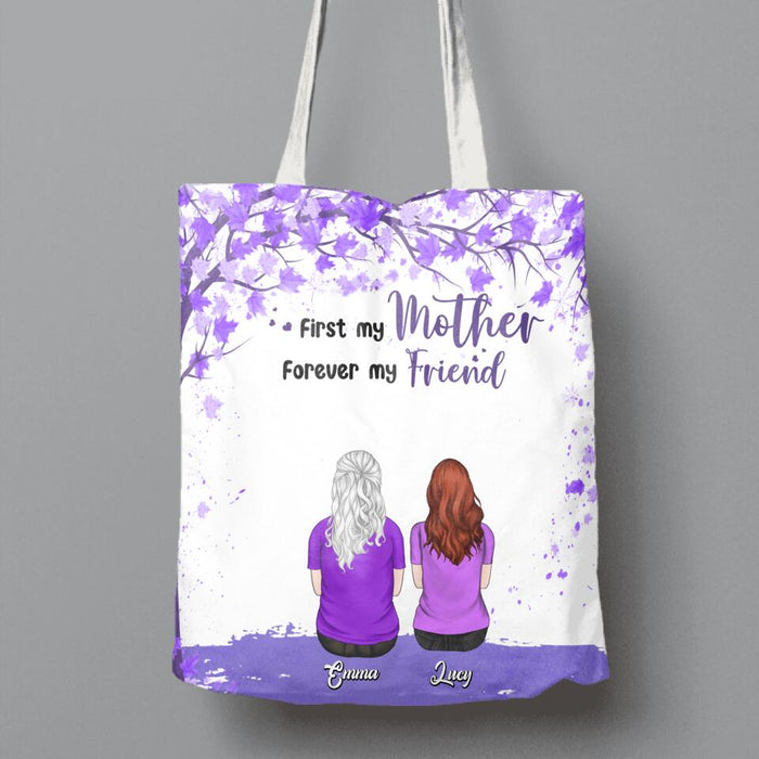 Personalized Beautiful Mom Canvas Bag - Up to 5 People - Gift Idea For Mother's Day - First My Mother Forever My Friend