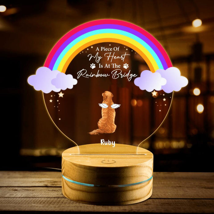 Personalized Dogs At The Rainbow Bridge Led Lamp - Memorial Gift Dog Lover - I Wish The Rainbow Bridge Had Visiting Hours