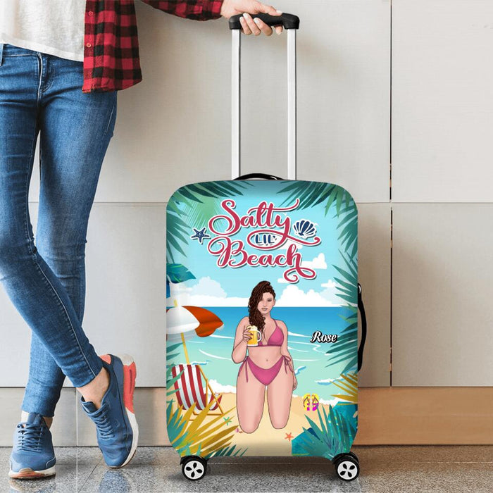 Personalized Beach Girl Suitcase Luggage Cover - Gift Idea For Girls/Beach Lovers - Salty Lil' Beach