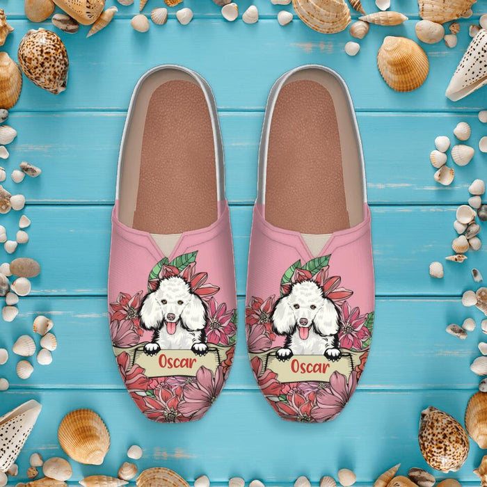 Personalized Front Dog Women's Canvas Fisherman Shoes - Gift For Dog Lover/Mother's Day Gift For Mom