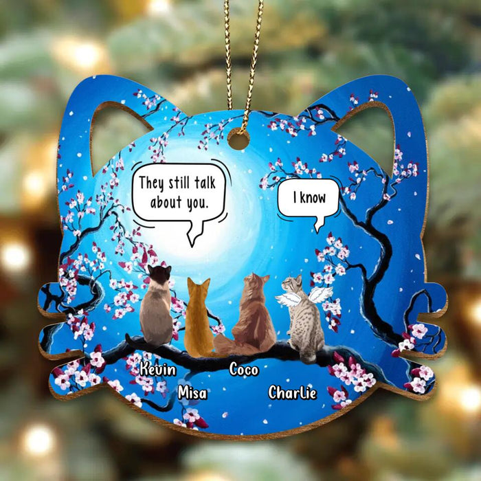 Personalized Cat Wooden Ornament - Gift Idea For Christmas/Cat Lover with up to 4 Cats - They Still Talk About You