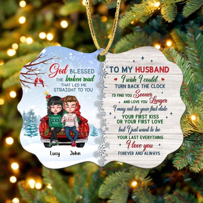 Personalized Couple Rectangle Ornament - Gift Idea For Christmas/Couple/Husband - To My Husband I Love You Forever And Always