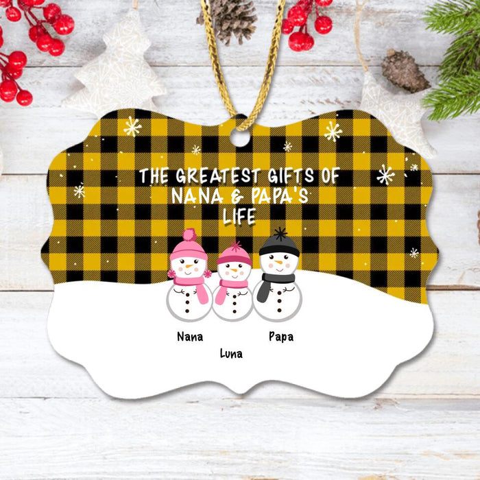 Personalized Grandparents And Grandkids Rectangle Ornament - Gift Idea For Christmas/Grandparents - Grandparents With Up To 20 Grandkids - The Greatest Gifts Of Nana & Papa's Life