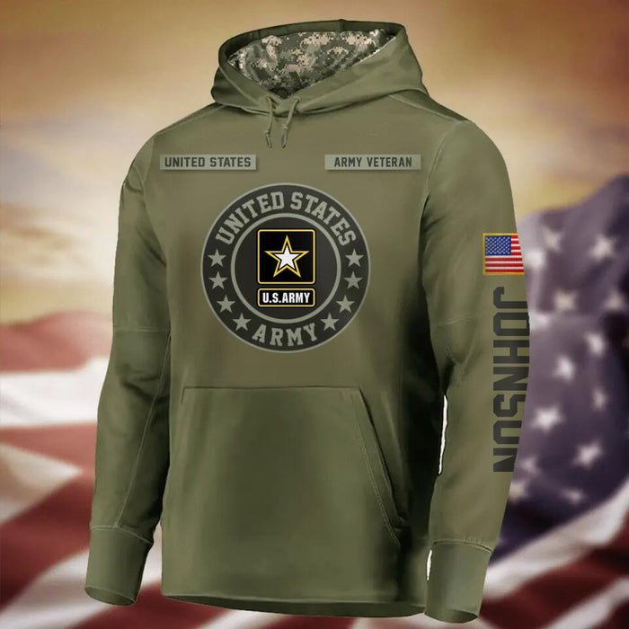 Personalized Veteran Double-Sided Printed Hoodie - Gift Idea For Veteran - United States Army