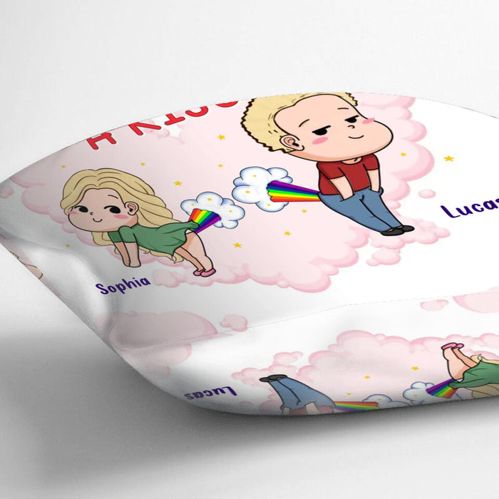 Personalized Fart Couple Pillow Cover - Funny Valentine's Day Gift For Couple - I Didn't Fart My Butt Blew You A Kiss