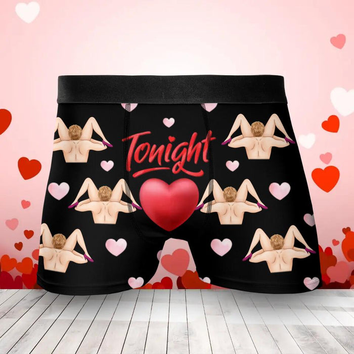 Custom Men's Boxer Briefs - Valentine's Day Gift Idea For Men, Boyfriend, Husband - Tonight/ Not Tonight
