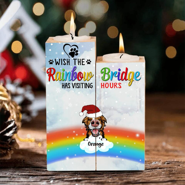 Personalized Memorial Pets At Rainbow Bridge Candle Holder - Up to 5 Pets - Memorial Gift For Dog Lovers/Cat Lovers - You Were My Favorite Hello And My Hardest Goodbye