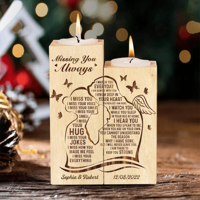 Personalized Couple Candle Holder - Gift Idea For Him/Her - I Miss Your Everything