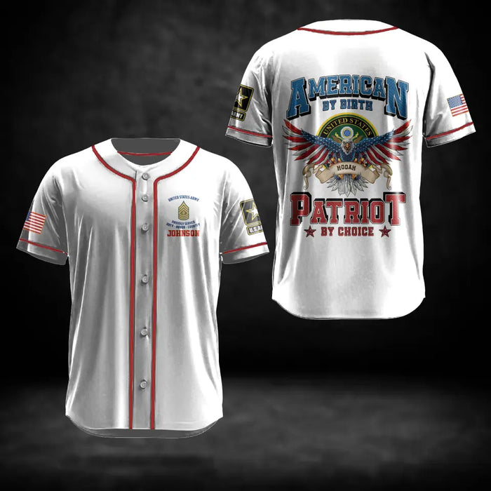 Personalized Veteran Baseball Jersey - Gift Idea For Veteran/Father's Day/Birthday/Independence Day - American By Birth Patriot By Choice
