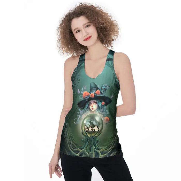 Personalized Witch Photo AOP Tank Top - Halloween Gift Idea for Witch Lovers - I'm A Sage Burning