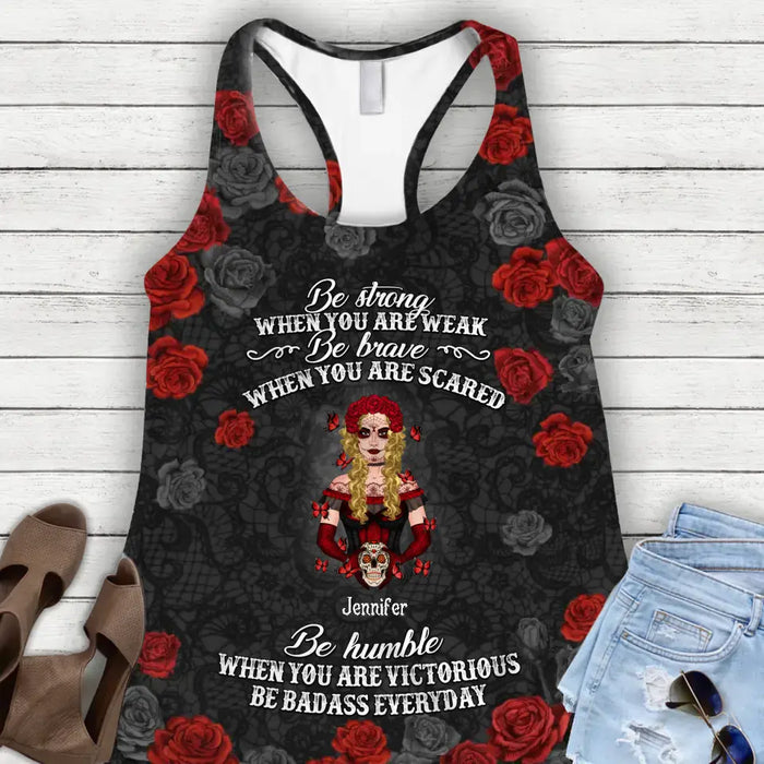 Custom Personalized Witch AOP Tank Top/Leggings - Gift Idea for Halloween - Be Strong When You Are Weak