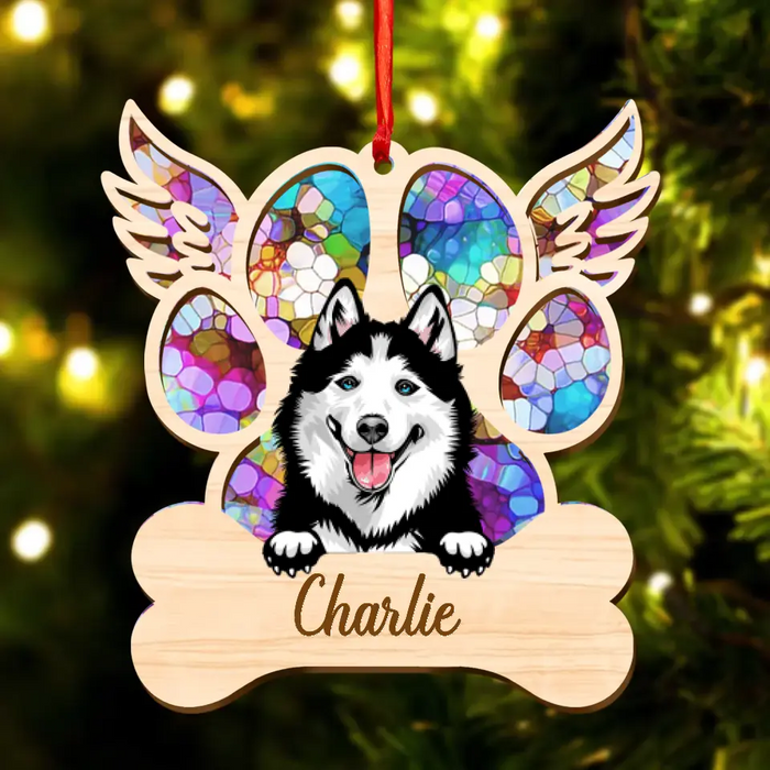 Personalized Dog Suncatcher Ornament - Christmas/Memorial Gift Idea for Dog Owners