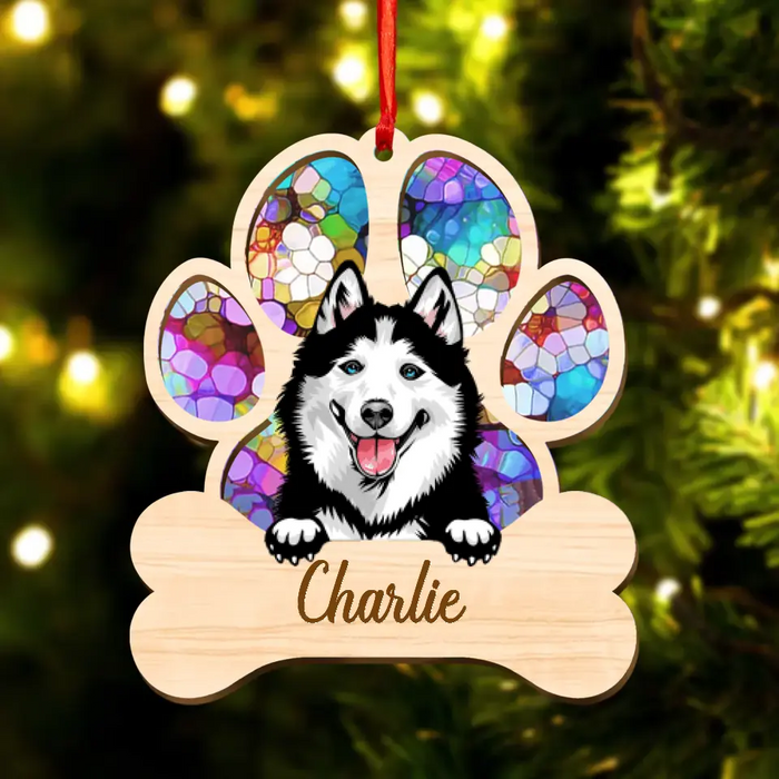 Personalized Dog Suncatcher Ornament - Christmas/Memorial Gift Idea for Dog Owners